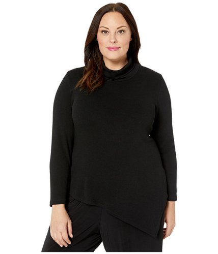Imbracaminte femei karen kane plus size asymmetric turtleneck sweater black