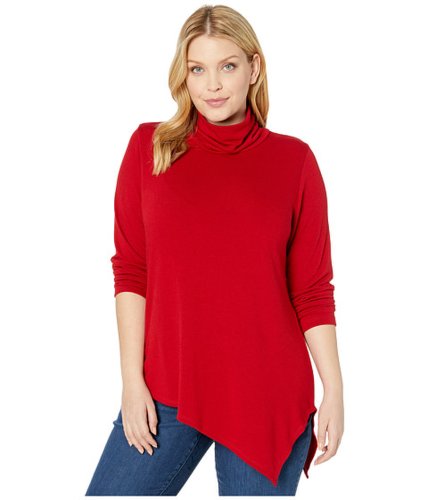 Imbracaminte femei karen kane plus size asymmetric turtleneck sweater red