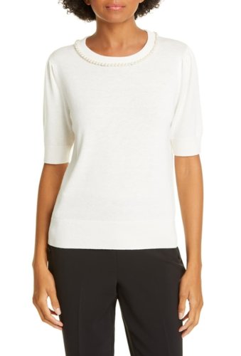 Imbracaminte femei kate spade new york imitation pearl and crystal pav detail sweater frnchcrm