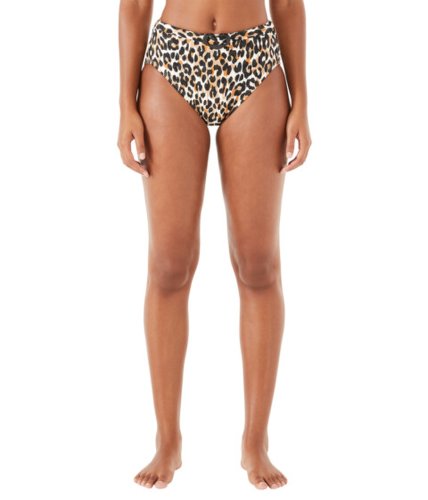 Imbracaminte femei kate spade new york leopard heart buckle belted high-waist bikini bottoms black