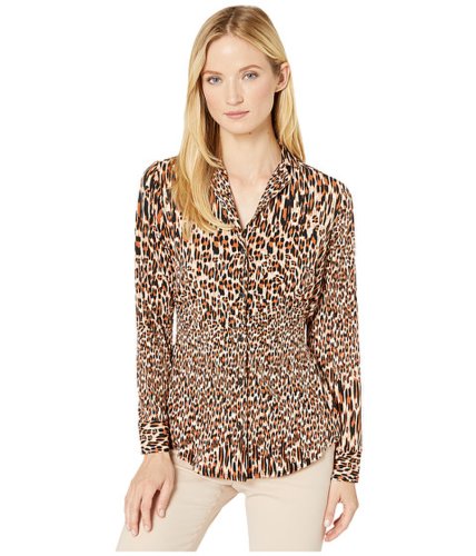 Imbracaminte femei kenneth cole long sleeve wrap blouse urban leopard
