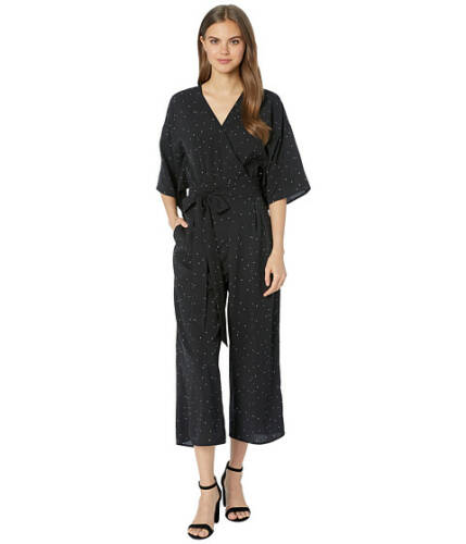 Imbracaminte femei kensie celestial stars kimono sleeve tie front jumpsuit ks6k8422 black combo