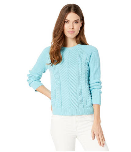 Imbracaminte femei kensie cotton blend yarn pullover sweater ks1k5961 aqua