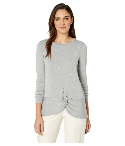 Imbracaminte femei kensie drapey french terry sweatshirt ks1k3778 heather grey