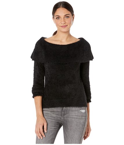 Imbracaminte femei kensie faux fur yarn cowl neck sweater ksnk5991 black