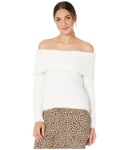 Imbracaminte femei kensie faux fur yarn cowl neck sweater ksnk5991 ivory