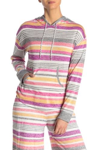 Imbracaminte femei kensie striped hooded pullover whtmulti
