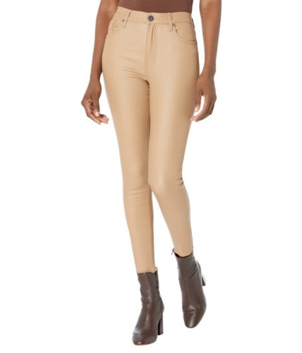 Imbracaminte femei kut from the kloth connie - coated high-rise fab ab ankle skinny with raw hem in caramel caramel