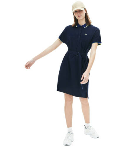 Imbracaminte femei lacoste dolman sleeve semi fancy pique polo dress navy bluemethylenesubal