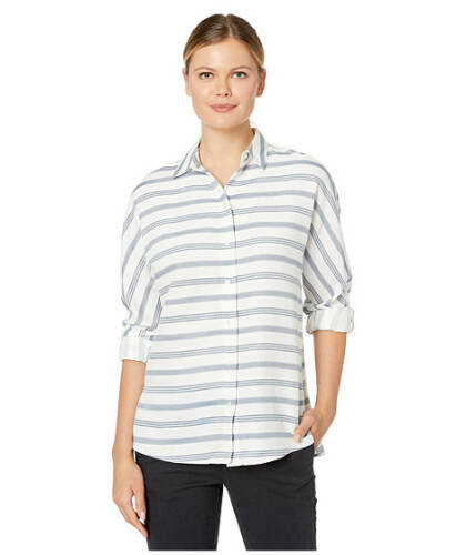 Imbracaminte femei lacoste long sleeve clean striped fluid cotton blouse flournavy bluekingraffia matting