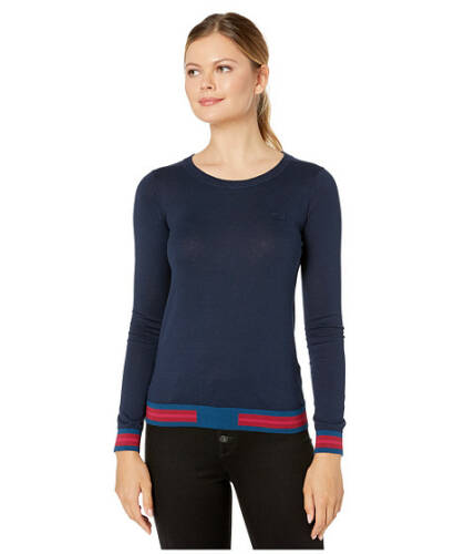 Imbracaminte femei lacoste long sleeve crew neck semi fancy cotton silk jersey sweater navy blue
