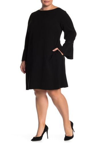 Imbracaminte femei lafayette 148 new york jorie bell sleeve dress plus size black