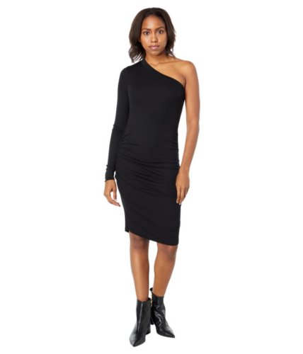Imbracaminte femei lamade encino long sleeve 2x1 modal stretch rib dress black