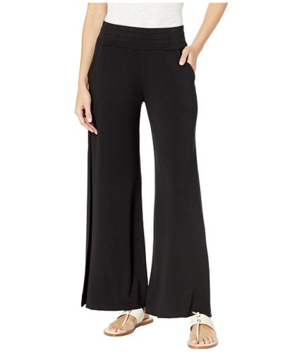 Imbracaminte femei lamade seventh ray lightweight modal terry pants with side slits black