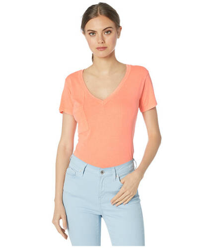 Imbracaminte femei lamade v-pocket tee - cotton modal neon orange