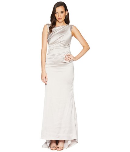 Imbracaminte femei laundry by shelli segal satin side ruched gown silver grey