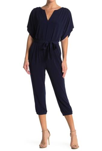 Imbracaminte femei laundry by shelli segal short sleeve crop jogger jumpsuit maritime blue