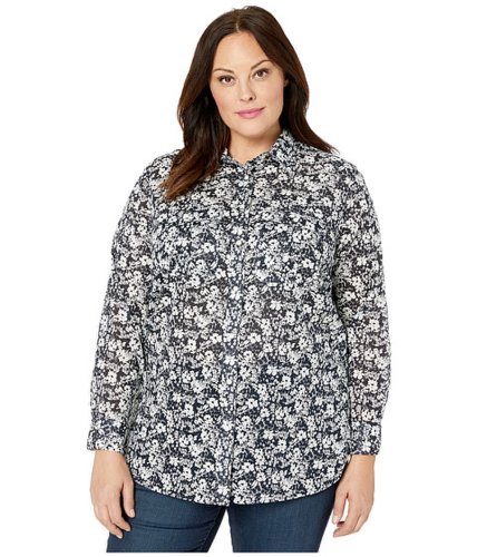 Imbracaminte femei lauren ralph lauren plus size patch-pocket cotton shirt lauren navycream