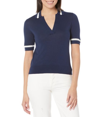 Imbracaminte femei lauren ralph lauren silk-blend short sleeve sweater french navy