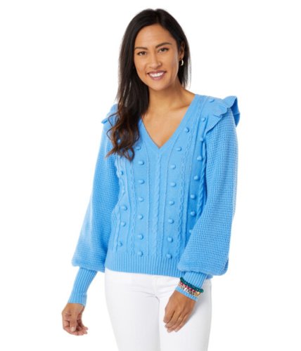 Imbracaminte femei lilly pulitzer greta sweater blue thistle