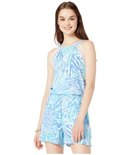 Imbracaminte femei lilly pulitzer lala romper blue haven hey hey soleil