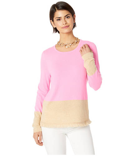 Imbracaminte femei lilly pulitzer rica cashmere sweater pink tropics heathered sandbar color block