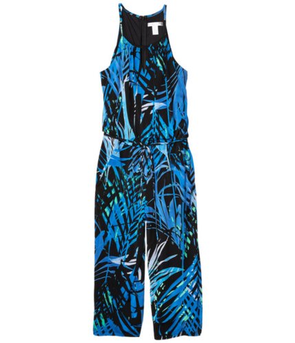 Imbracaminte femei london times jungle palm cropped jumpsuit blackcobalt