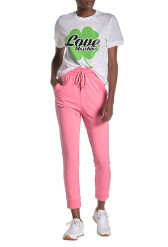 Imbracaminte femei love moschino embellished logo pocket joggers pink