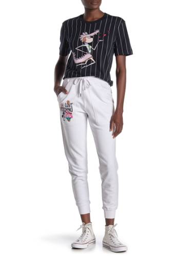 Imbracaminte femei love moschino embroidered ant logo jogger sweatpants optical white