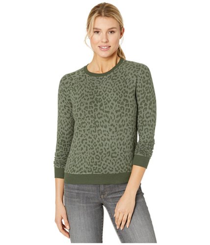 Imbracaminte femei lucky brand cheetah print pullover sweatshirt olive