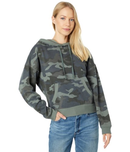 Imbracaminte femei lucky brand chill at home fleece hoodie green camo