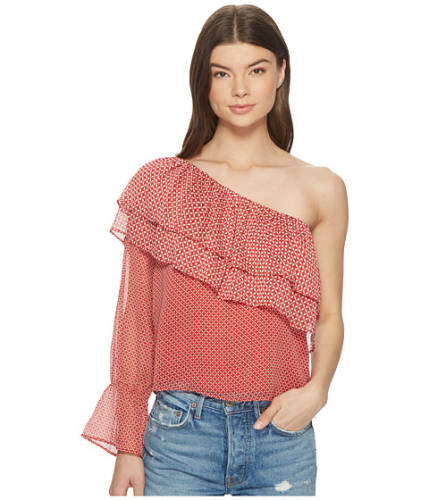 Imbracaminte femei lucky brand cold shoulder printed top red multi