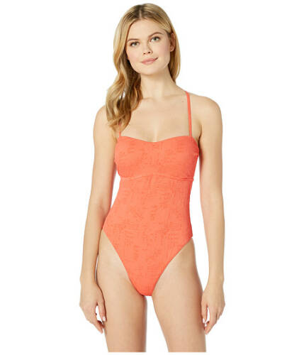 Imbracaminte femei lucky brand doheny beach one-piece swimsuit hot coral