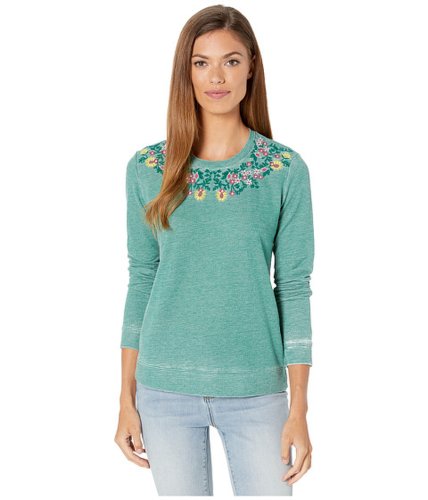 Imbracaminte femei lucky brand embroidered novelty sweatshirt green lake