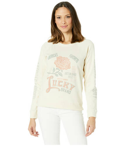 Imbracaminte femei lucky brand lucky rose sweatshirt cream