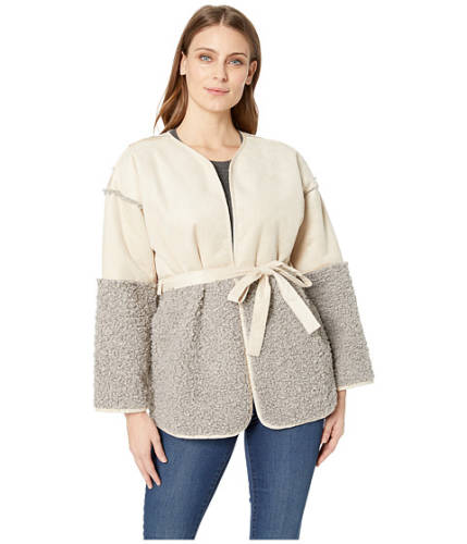 Imbracaminte femei lucky brand mixed sherpa jacket grey multi