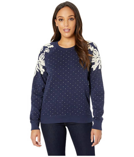 Imbracaminte femei lucky brand polka dot chenille sweatshirt american navy