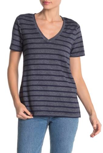 Imbracaminte femei lucky brand striped burnout t-shirt american navy