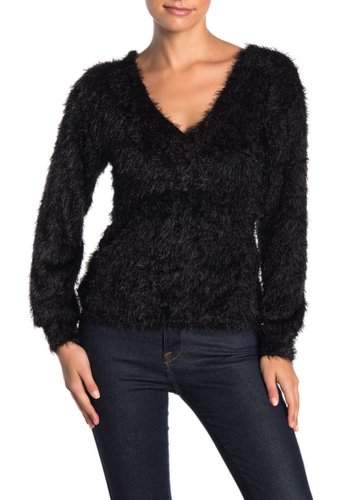 Imbracaminte femei lush back knot detail shaggy sweater black