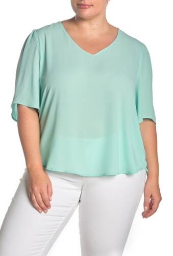 Imbracaminte femei lush dolman sleeve v-neck blouse plus size ocean wave