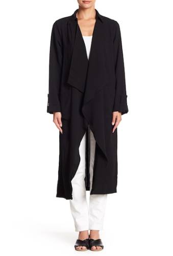 Imbracaminte femei lush draped open front trench duster black