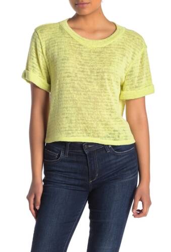 Imbracaminte femei Lush knit cuffed sleeve t-shirt sunny lime