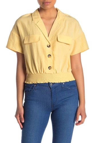Imbracaminte femei Lush short sleeve smocked hem blouse yellow