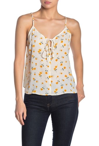 Imbracaminte femei lush tie front floral cami cream-yell