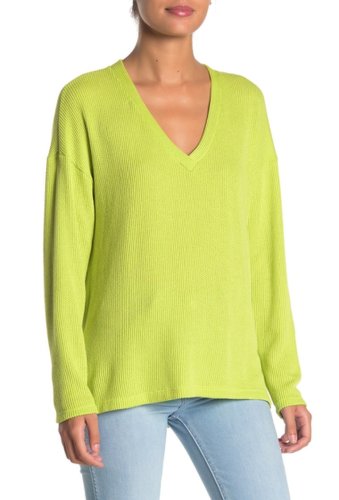 Imbracaminte femei lush v-neck pullover sweater lime