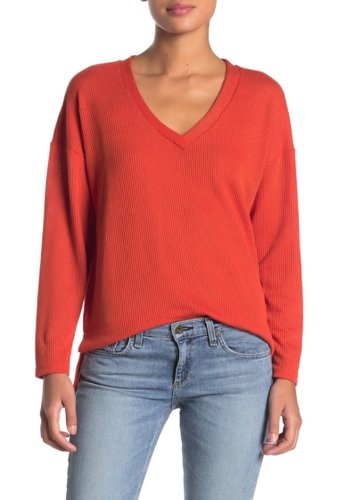 Imbracaminte femei lush v-neck pullover sweater rust