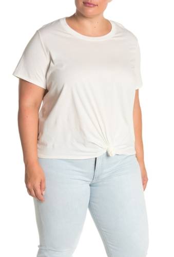 Imbracaminte femei madewell knot front tee white wash