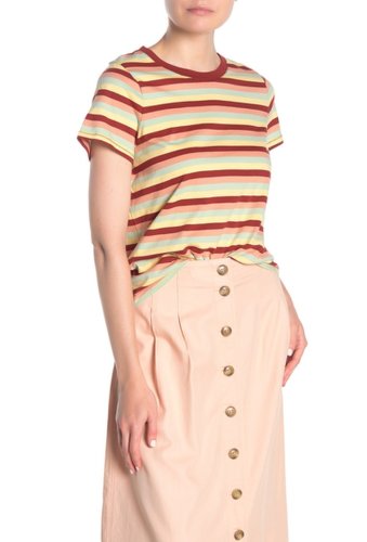 Imbracaminte femei madewell northside vintage broadway stripe t-shirt dark cinnabar futula