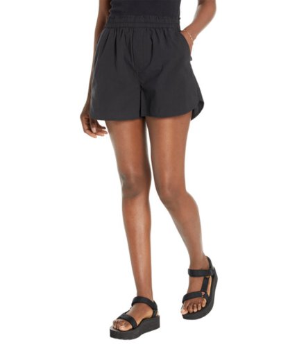 Imbracaminte femei madewell pull-on shorts in signature poplin true black
