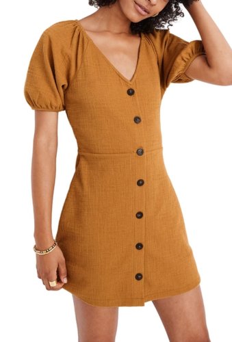 Imbracaminte femei madewell texture thread short sleeve button down dress regular plus egyptian gold